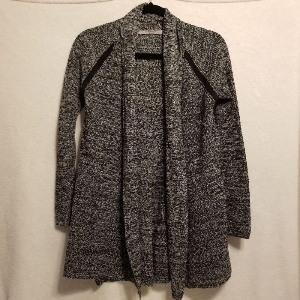 Athleta XS Cardigan Sweater Horizon Duster Grey Open Linen Blend Activewear